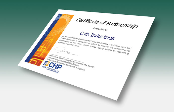 Certificate of CHP Partnership