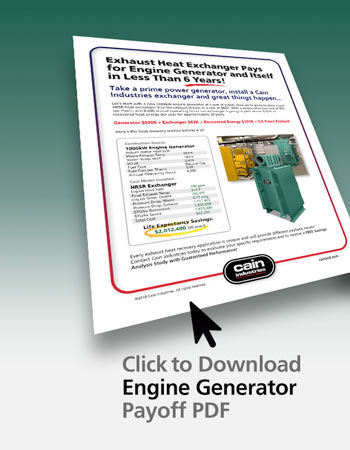 Exhaust Heat Exchanger Pays for Engine Generator
